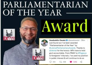 Asaduddin Owaisi awarded the ‘Parliamentarian of the year’