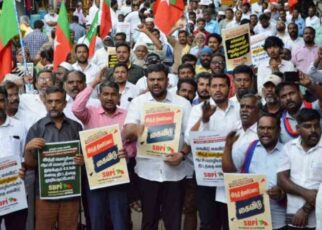 Statewide protest by SDPI against imposition of Hindi