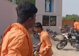 Saffron Dress Row In School